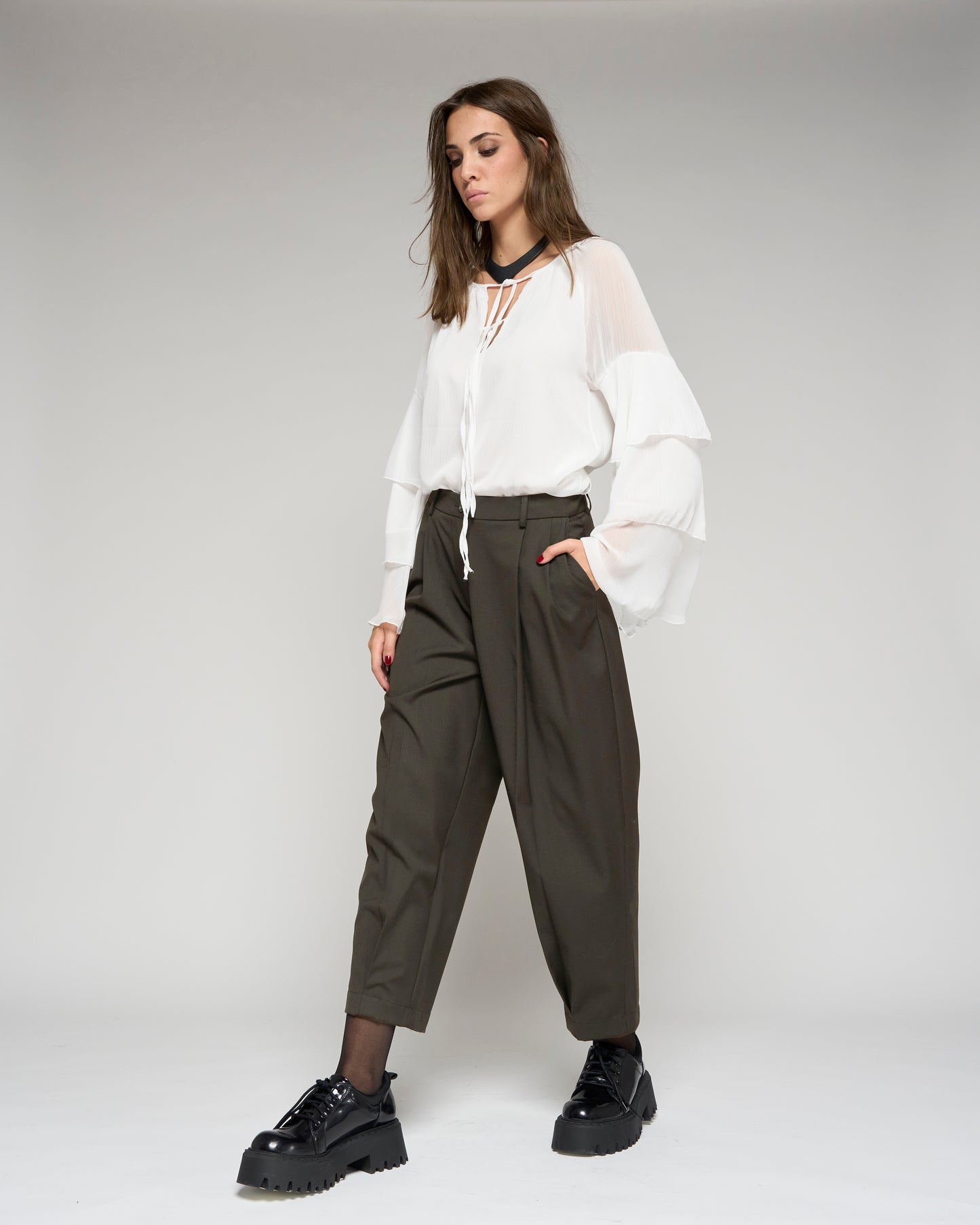 Cropped Suit Trousers