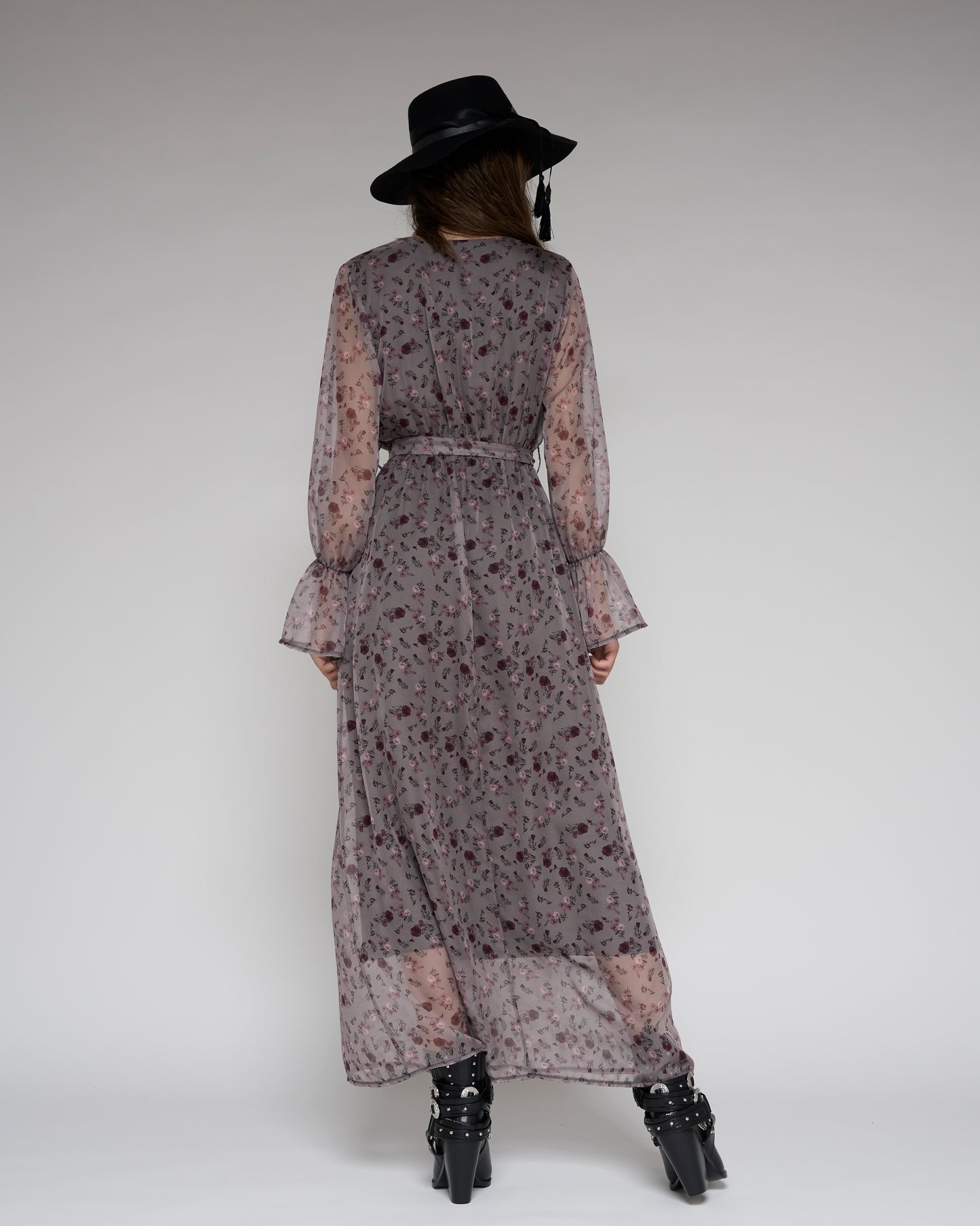 Buds Print Long Dress