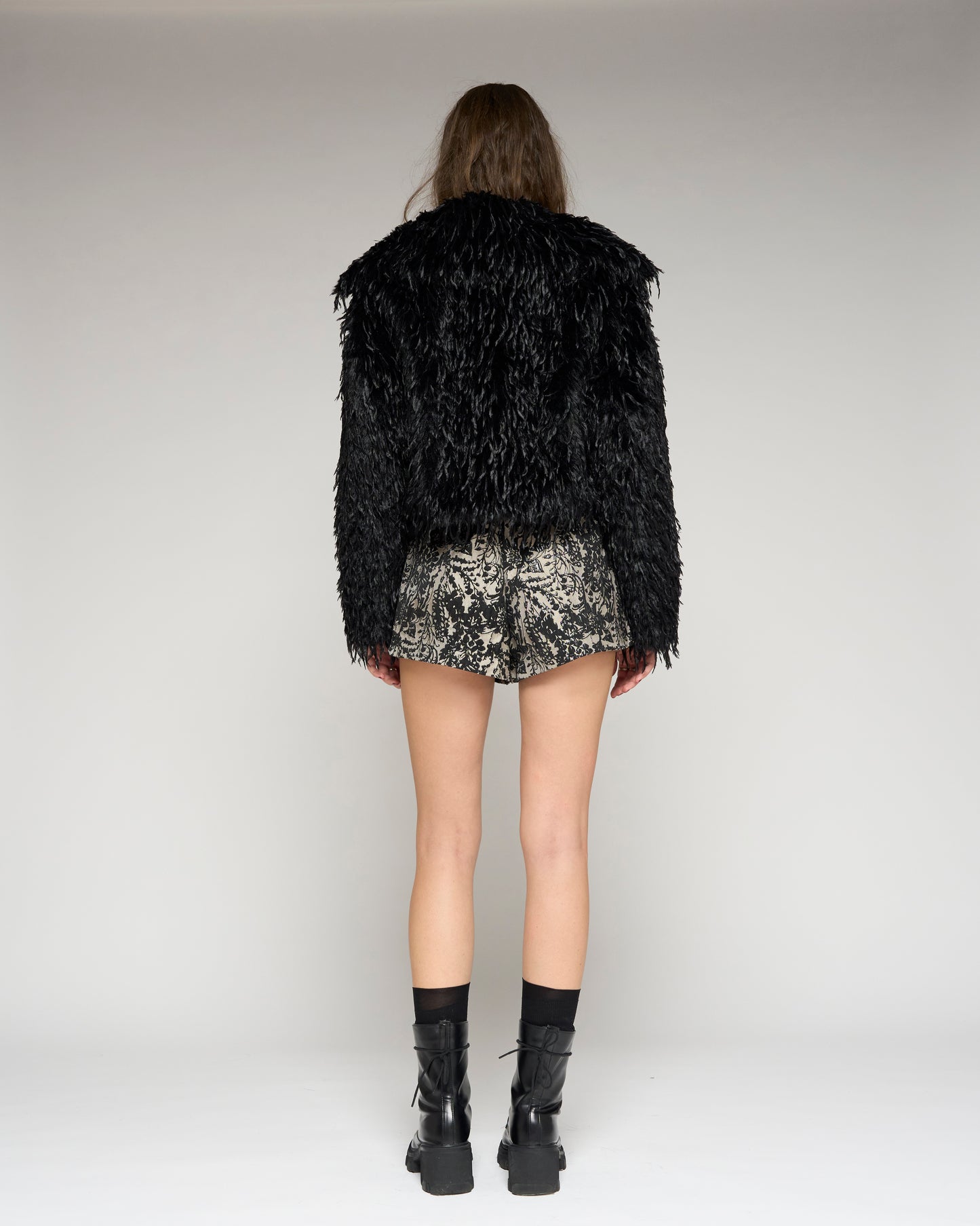 Cropped Faux Fur Jacket