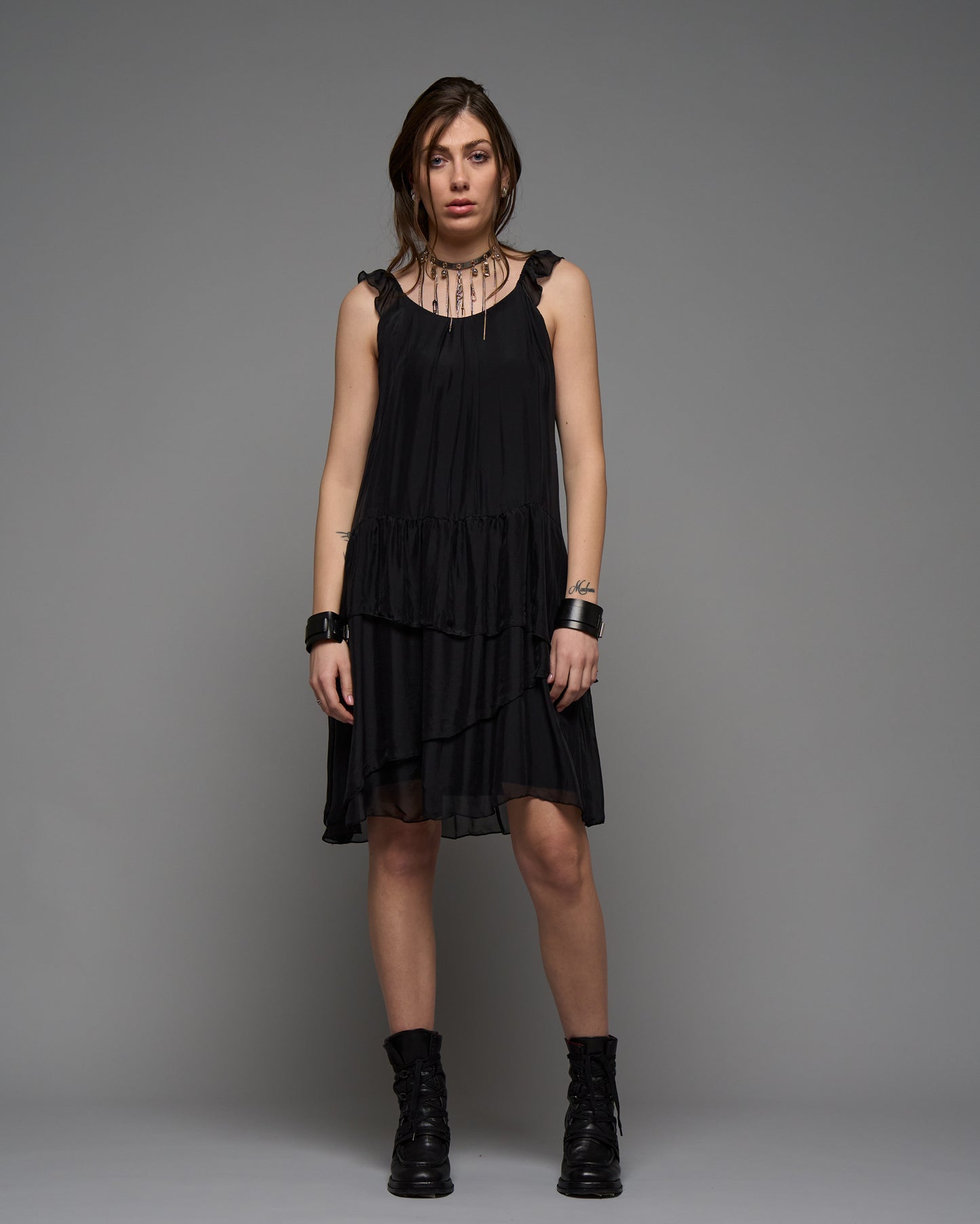 Silked Layered Mini Dress