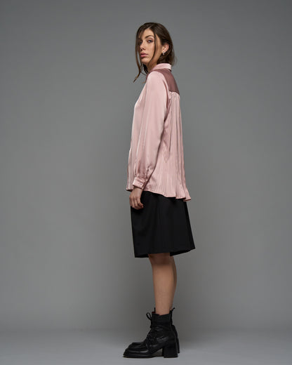 Pleated Satin Shirt