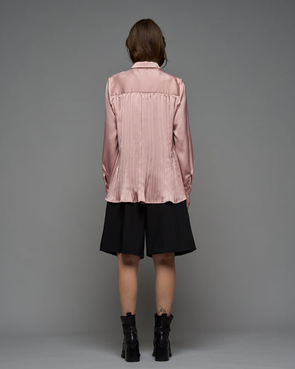 Pleated Satin Shirt