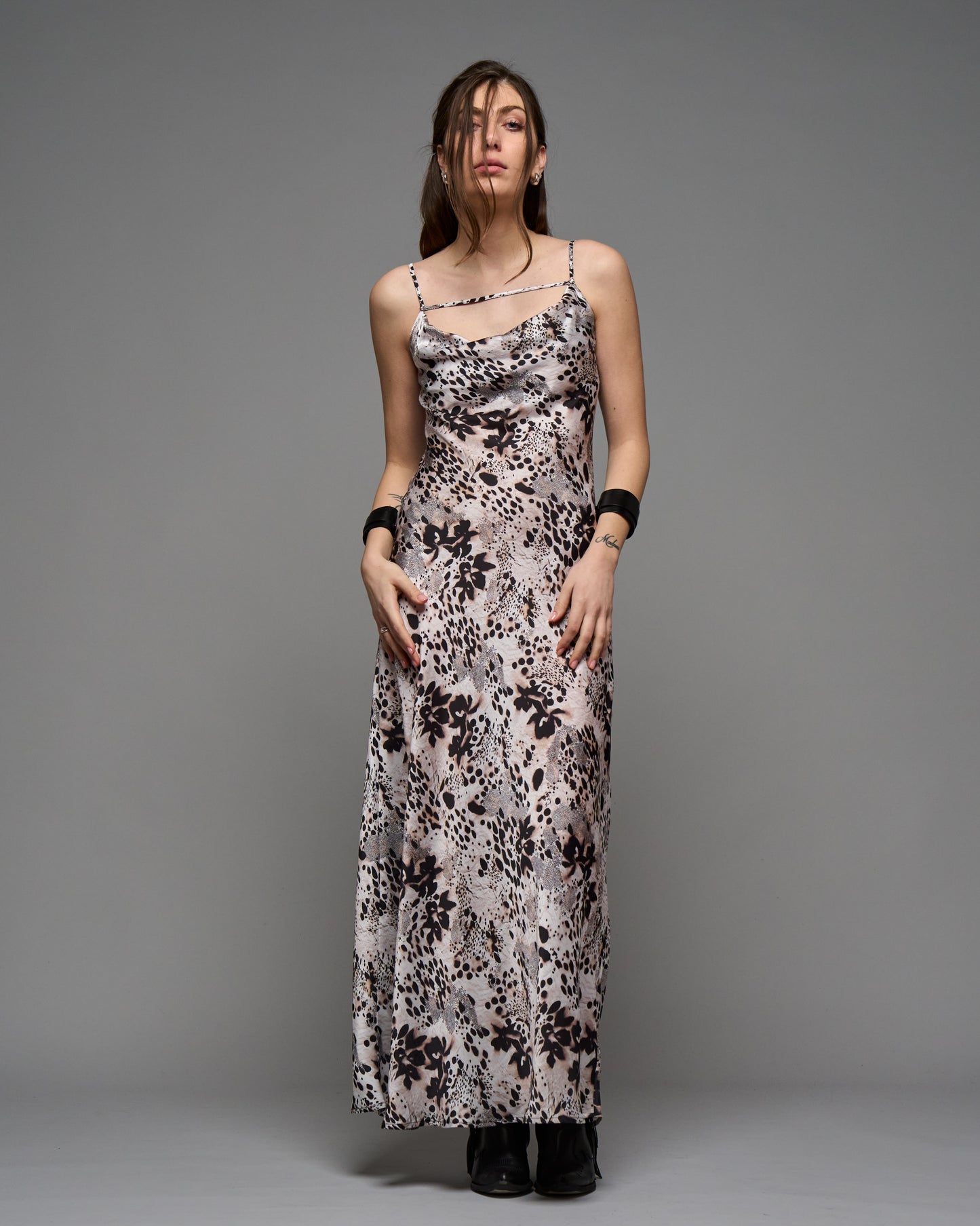 Printed Satin Viscose Dress