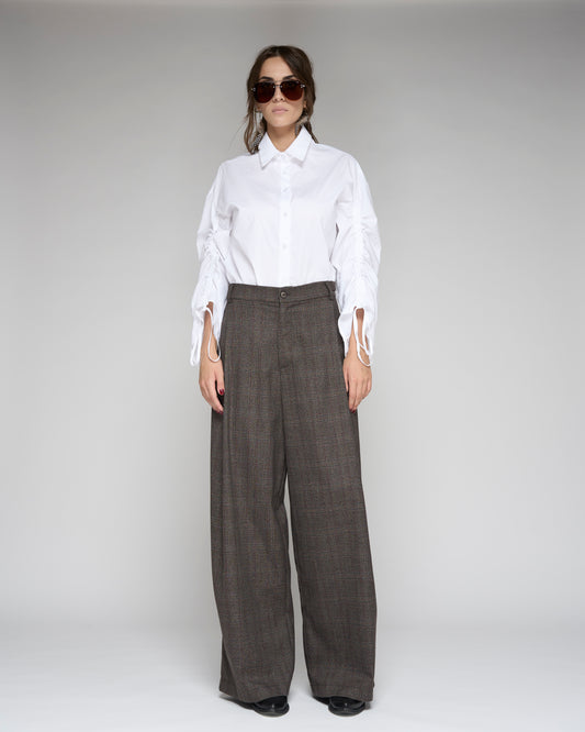 Check Pleated Trousers