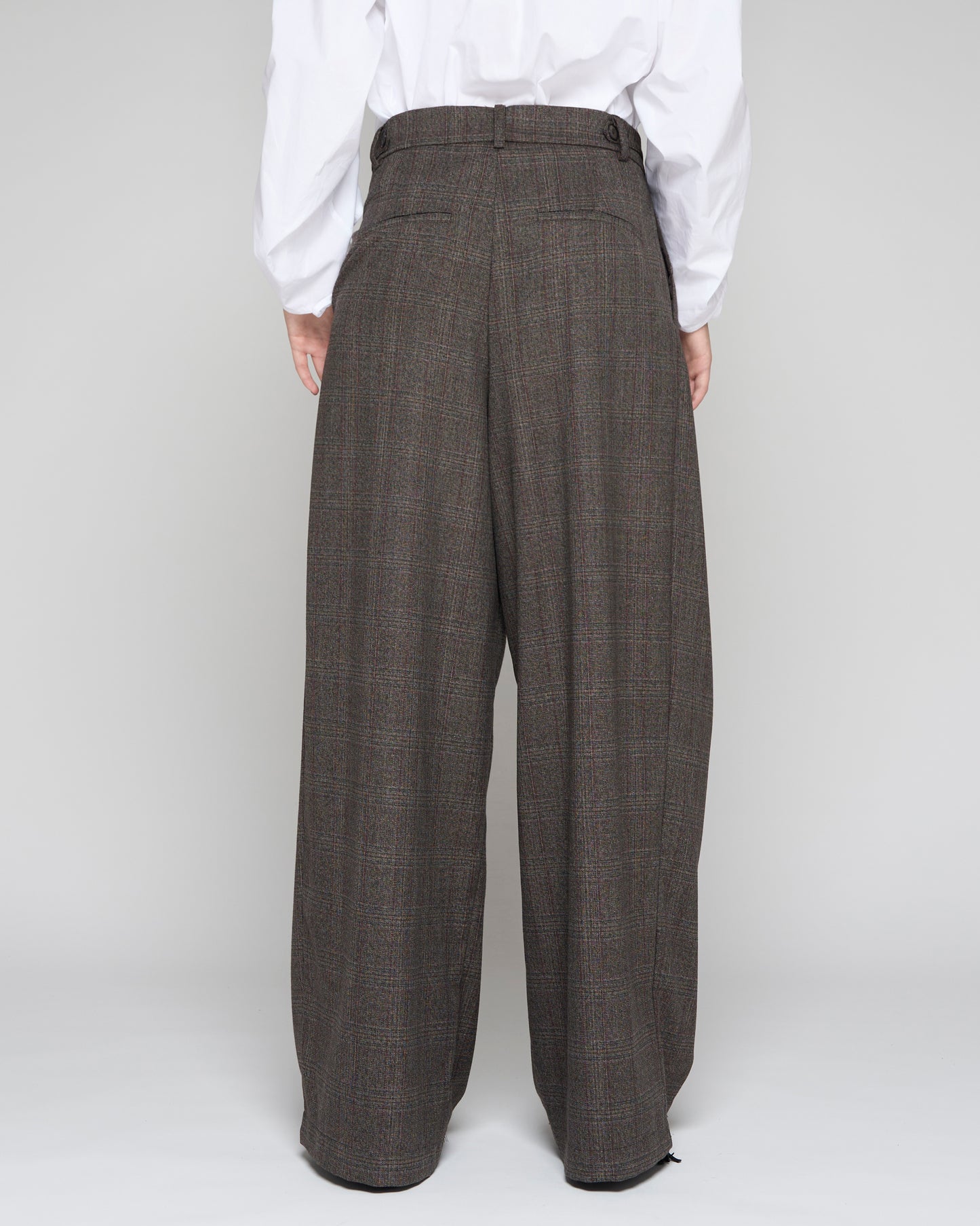 Check Pleated Trousers