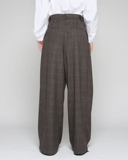 Check Pleated Trousers