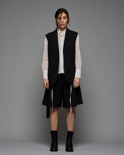 Belted Sleeveless Blazer