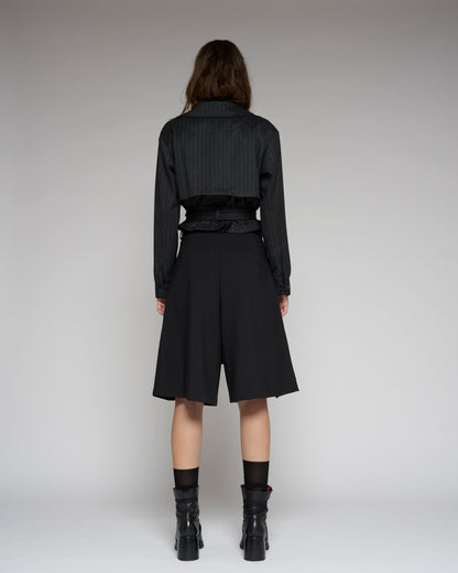 Short Pinstrap Trench Coat