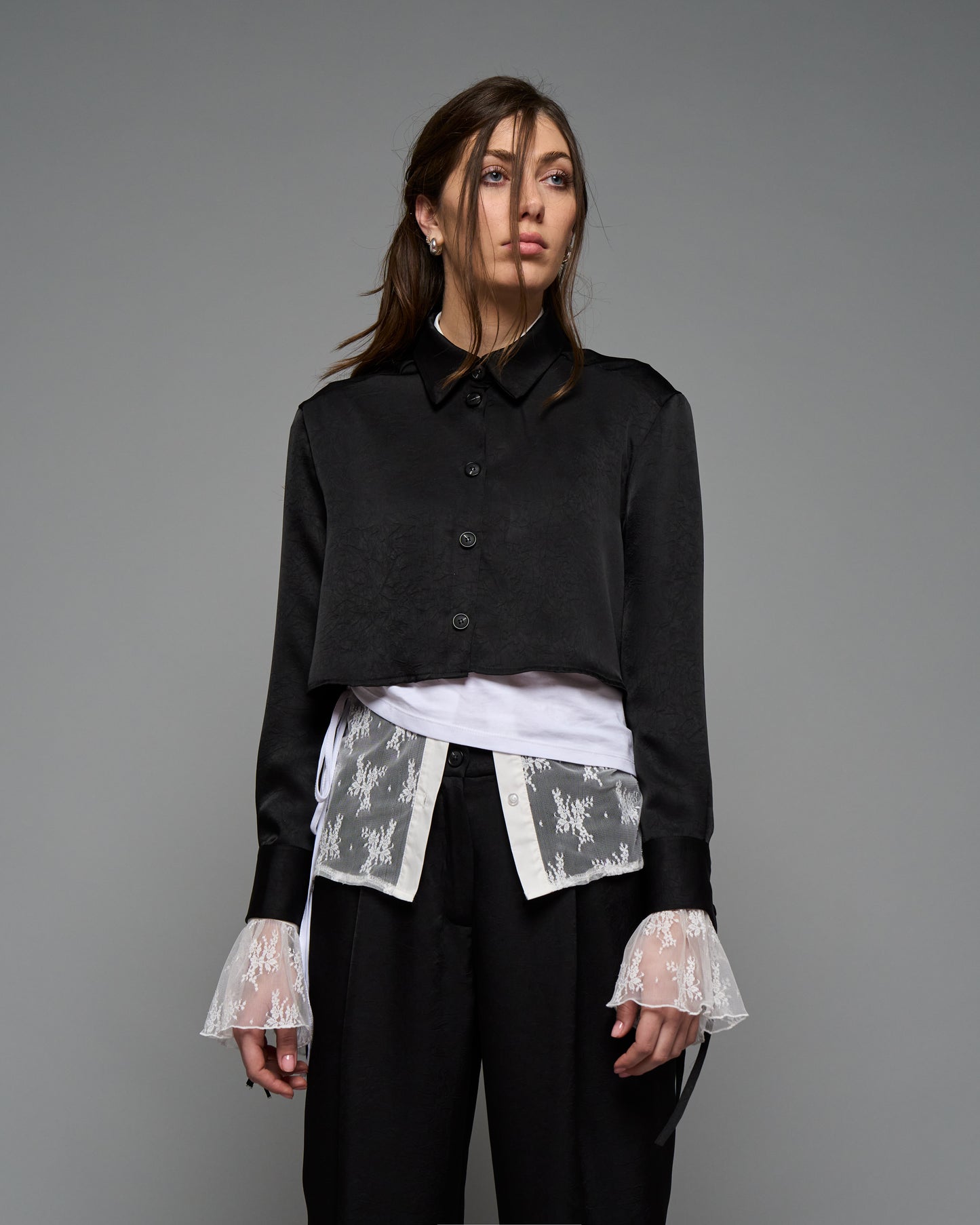 Textured Satin Shirt