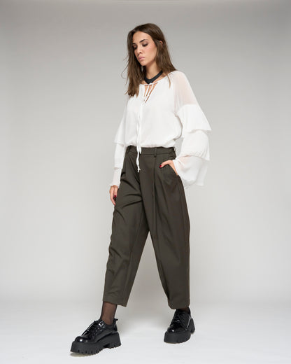 Cropped Suit Trousers