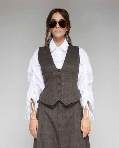 Fitted Check Gilet