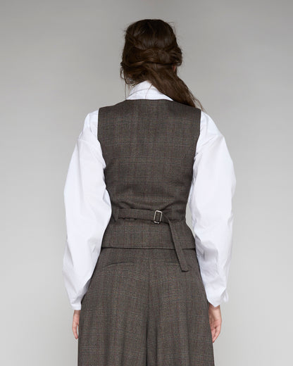 Fitted Check Gilet