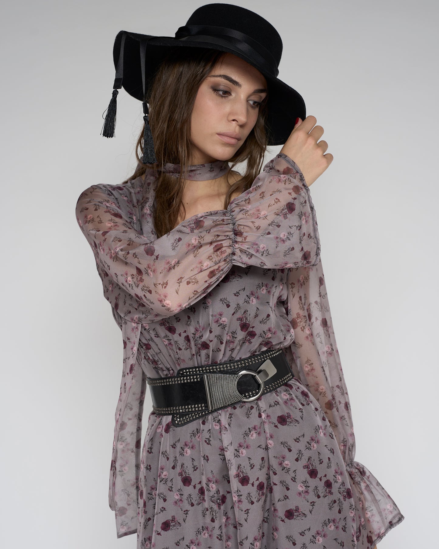 Buds Print Long Dress
