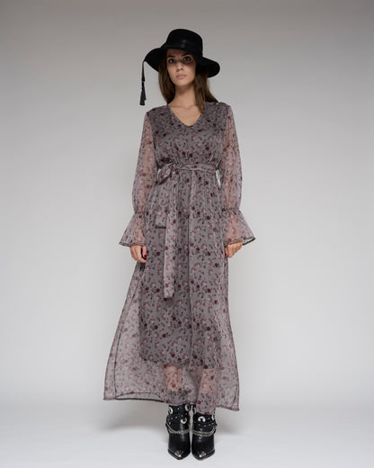 Buds Print Long Dress