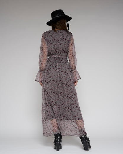 Buds Print Long Dress