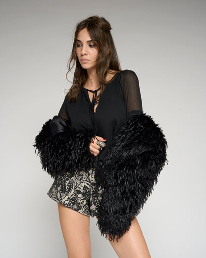 Cropped Faux Fur Jacket