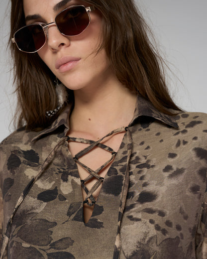 Foliage Print Blouse